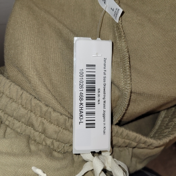 Zenana Size L Joggers Khaki - Picture 2 of 5